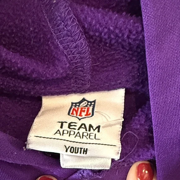 Youth Minnesota Vikings Hoodie Size 12/14 - Picture 3 of 5